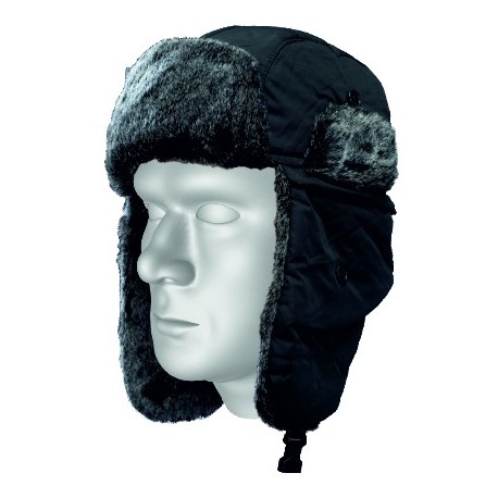 Wintermütze mit Ohrenschutz schwarz